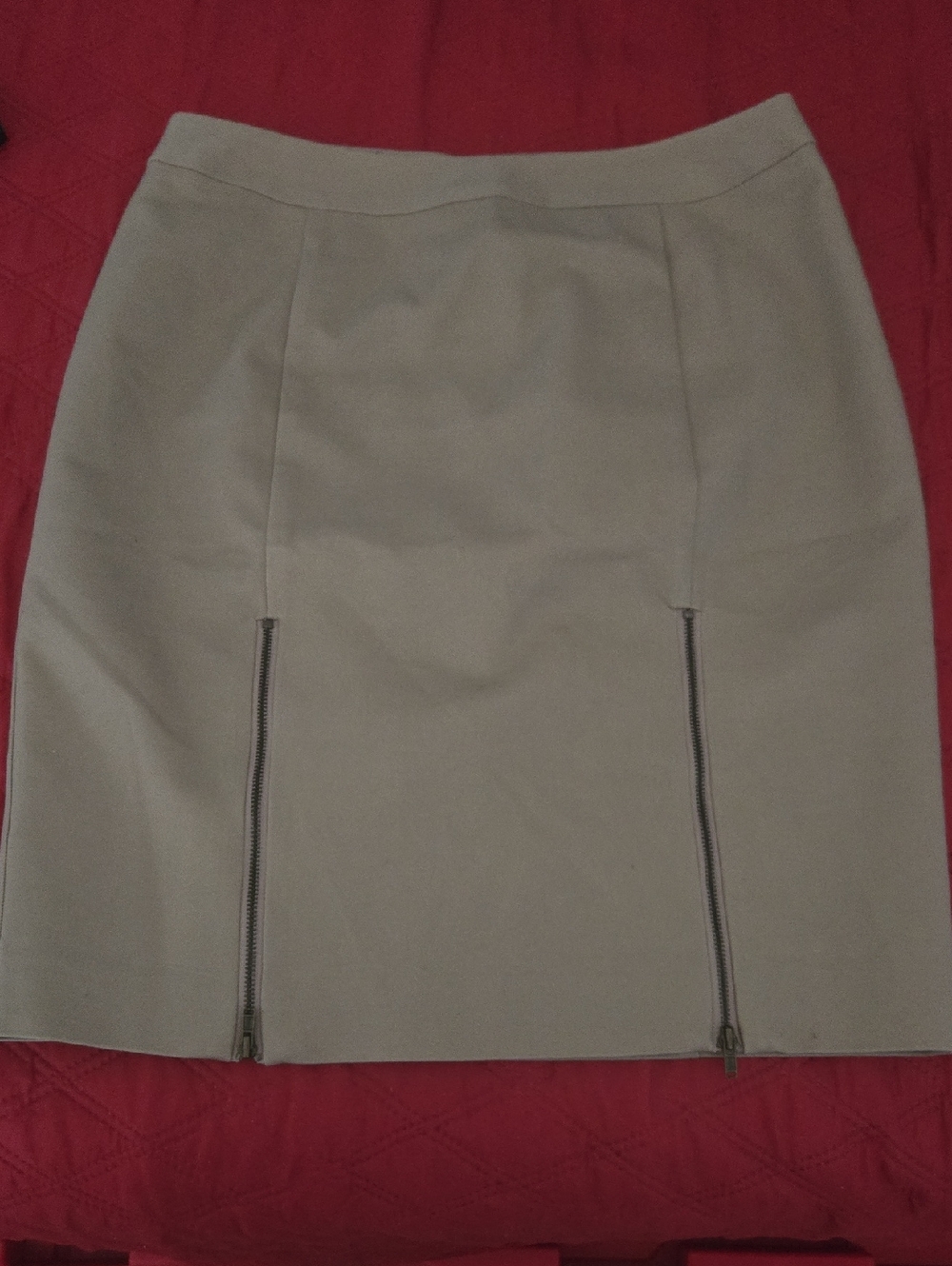 Worthington Taupe Pencil Skirt with Front Zips